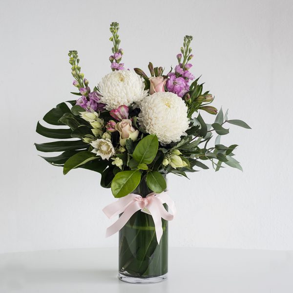 Pastel Flowers in a Glass Vase