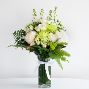 classical white in a glass vase