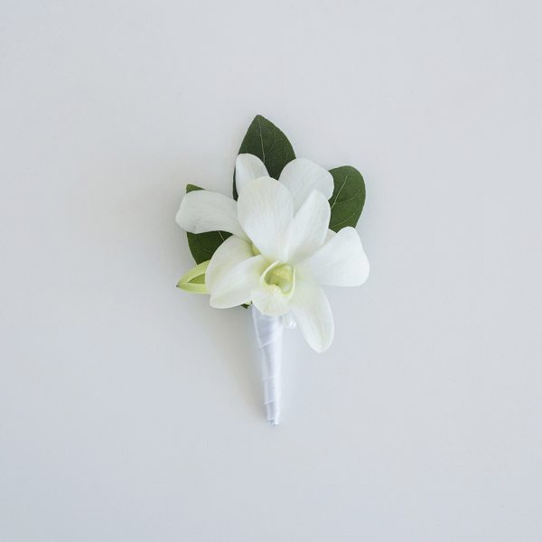 White Orchid Buttonhole
