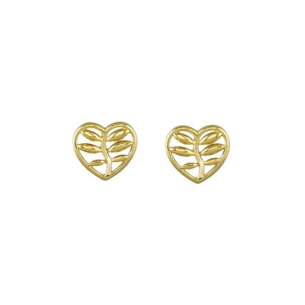 Gold Heart Leaf Earrings