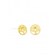 Popular tree of life design stud earrings - gold