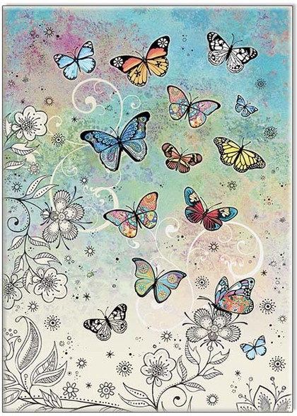 colourful butterflies card