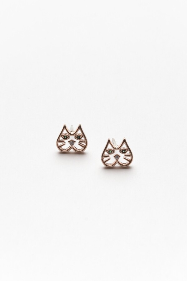 Cat Rose Gold Earrings